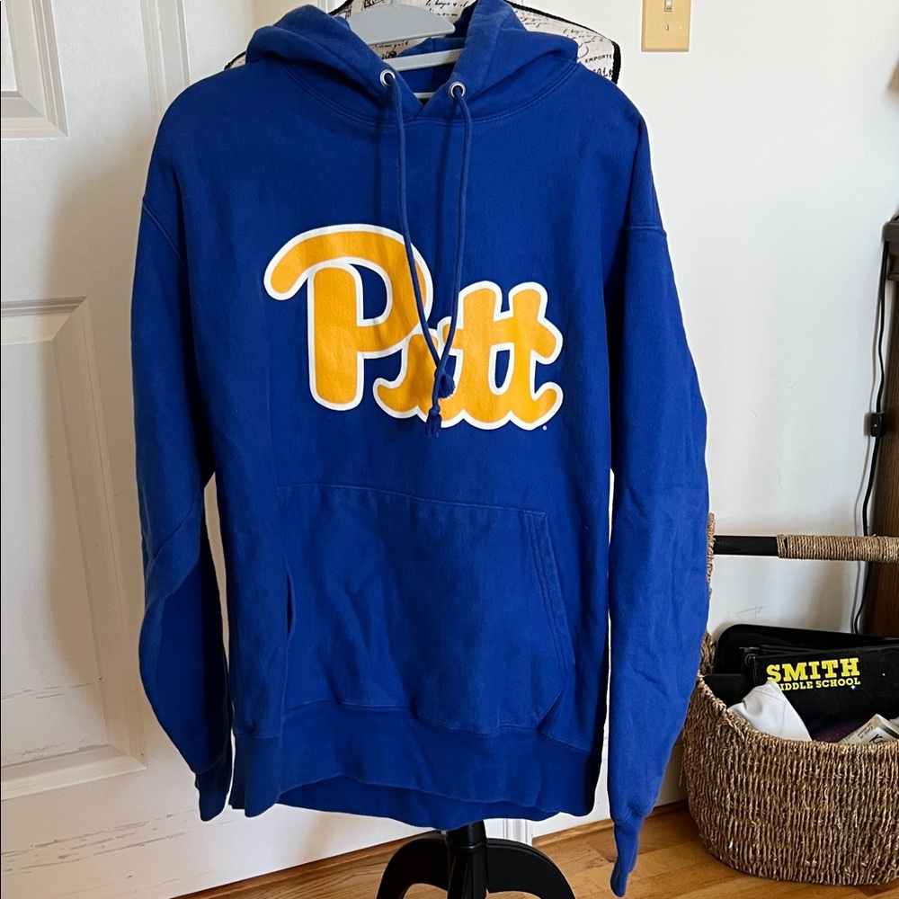 Univ of Pittsburgh Champion Blue/yellow Hoodie Adult Large Unisex